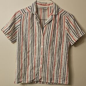 Alfred Dunner Red and Blue Striped Men's Shirt